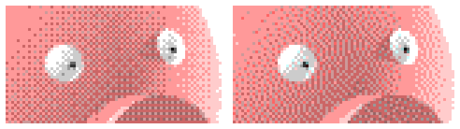 Comparison of ordered and error-diffusion dithering