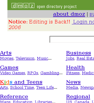 dmoz screenshot